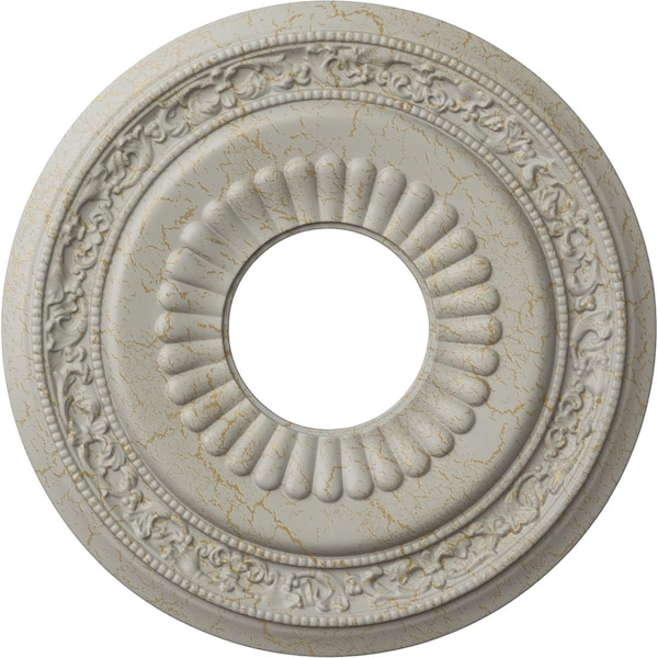 Ekena Millwork Lauren Medallion (Canopies up to 6 1/4"), 20 5/8"OD x 6 1/4"ID x 1 3/8"P, Pot of Cream Crackle CM20LNPCC - main